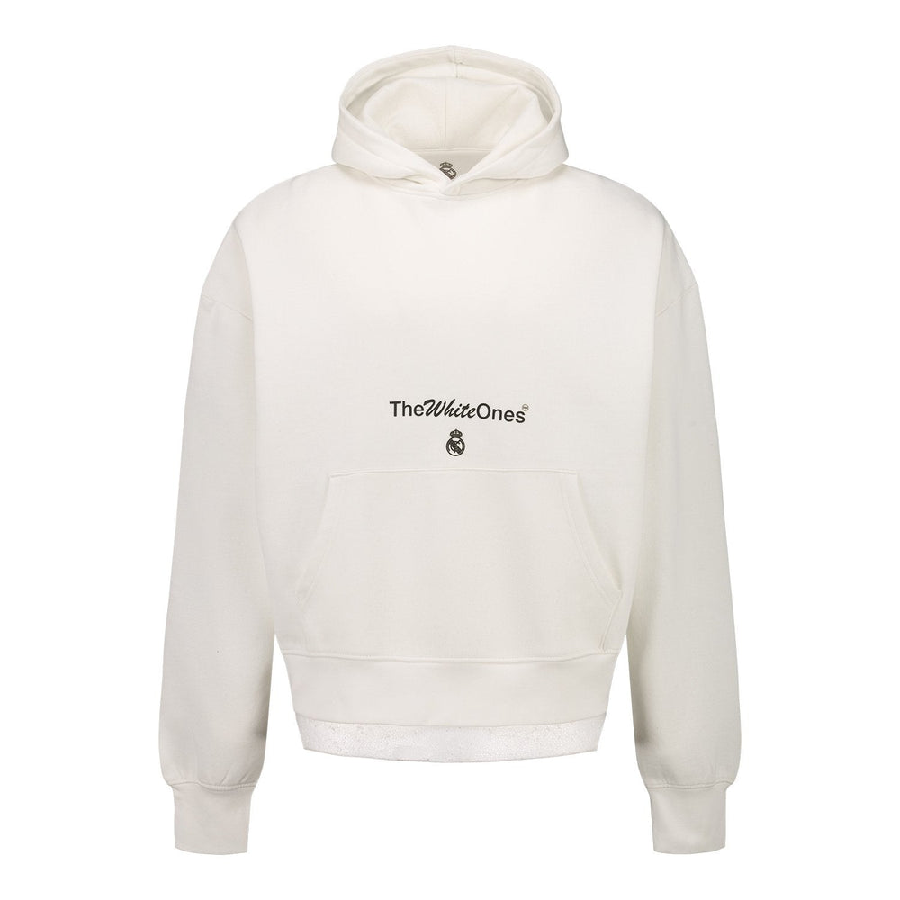 Mens The White Ones Text Hoodie White
