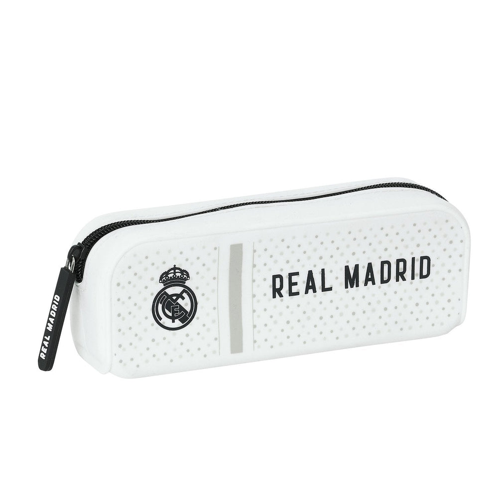 Squared Silicone Pencil Case White/Black Real Madrid