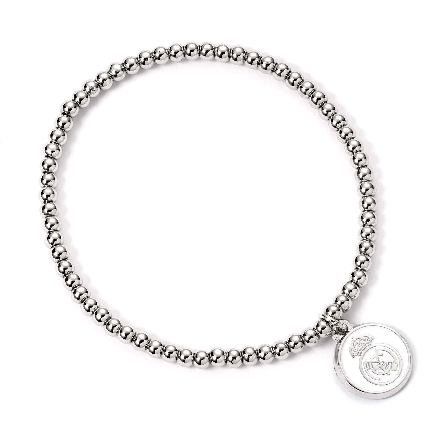 Tone Disc Ball Bead Bracelet Silver