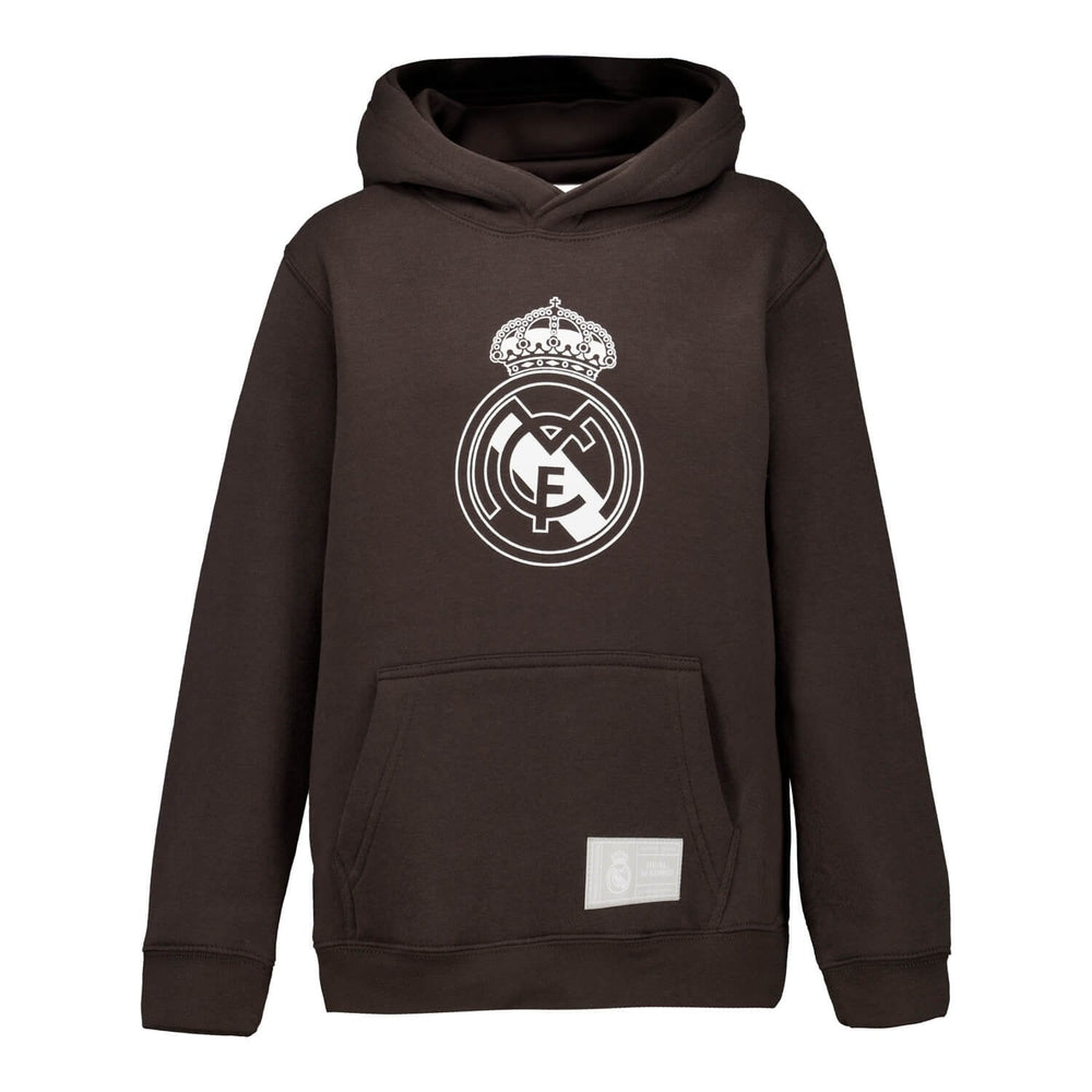 Kids Color Crest Hoodie Washed Black Real Madrid