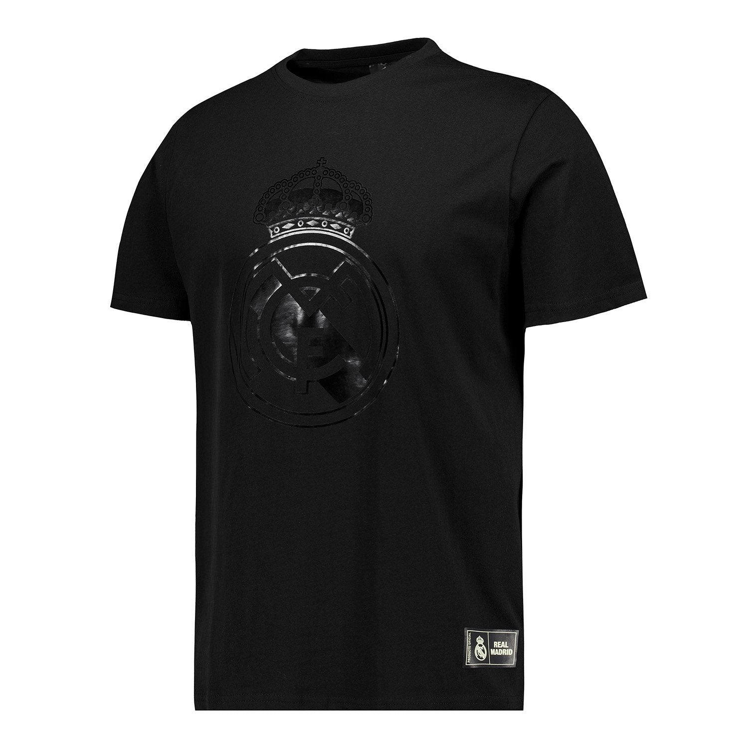 Mens Blackout T-Shirt Crest Black Real Madrid