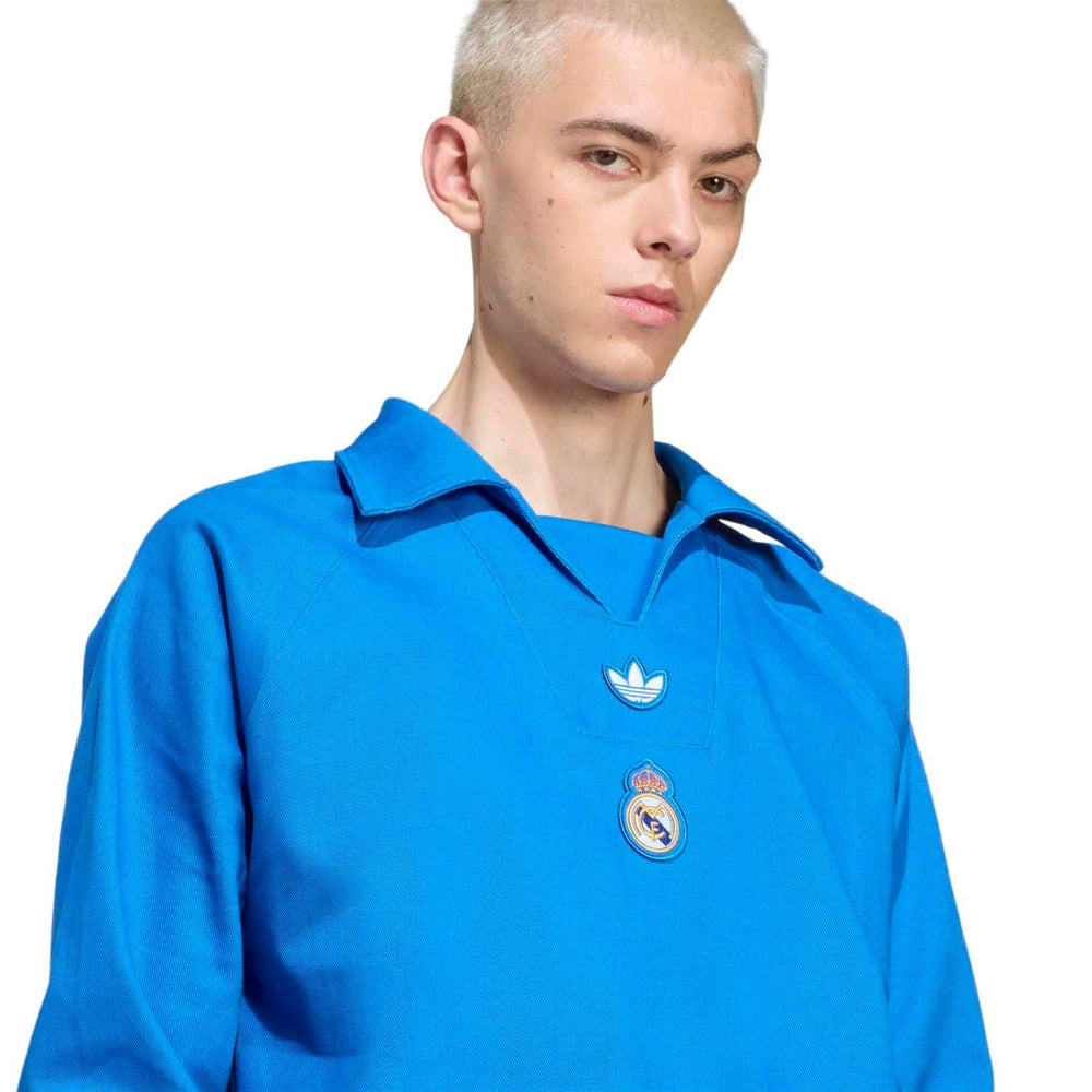 Mens adidas Originals Terrace Icons Collar Sweatshirt 25/26 Blue