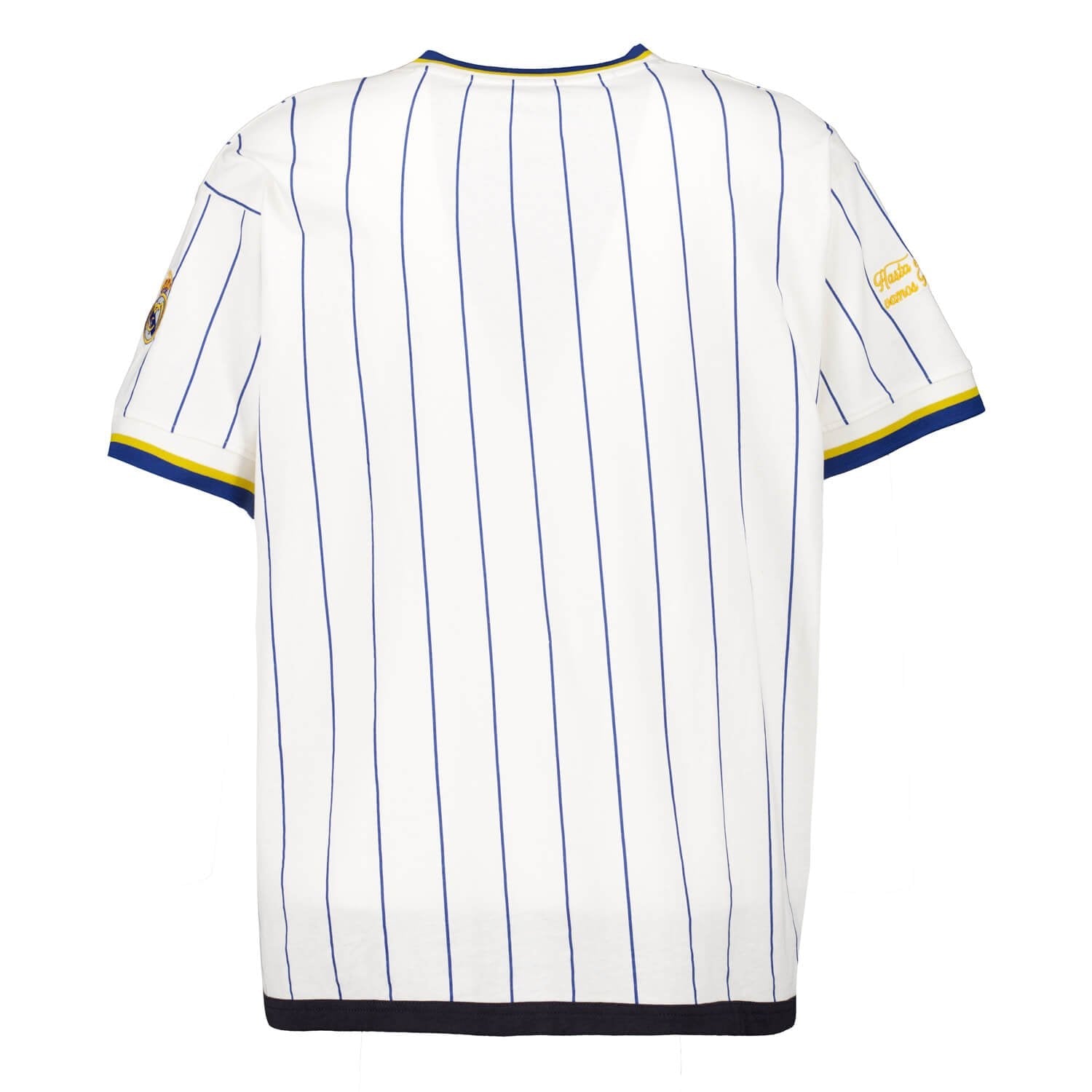 Mens Oversized Striped Baseball T-Shirt Off White Real Madrid