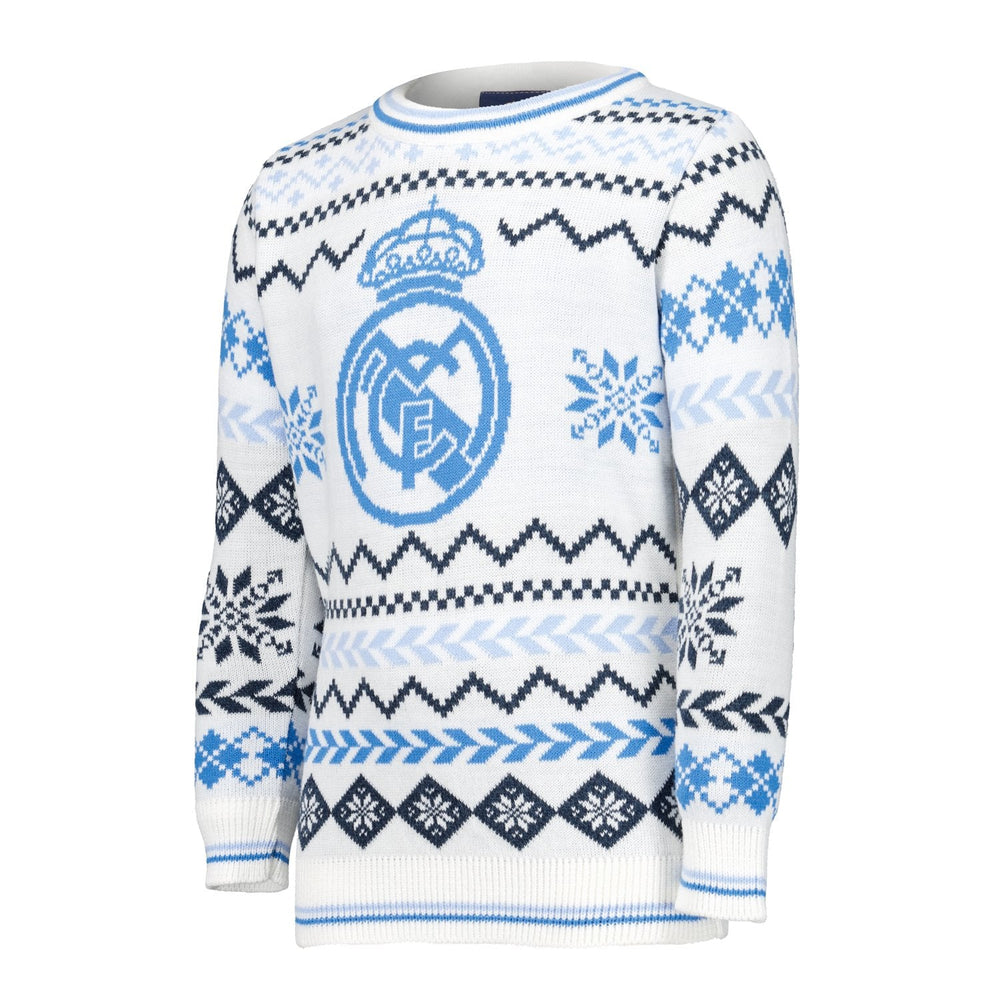Kids Christmas Sweater Crest Ice White