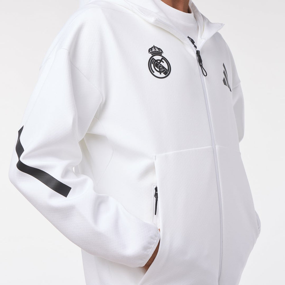 Mens adidas Real Urban Full Zip Hoodie White