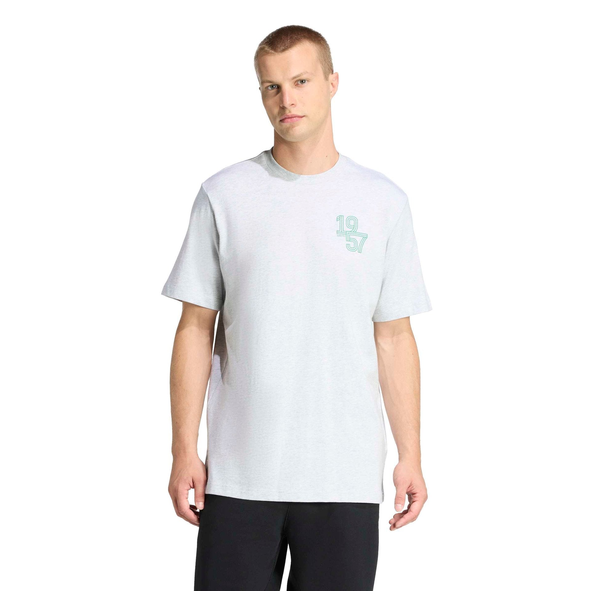 Mens adidas Heritage Pack T-Shirt Grey | 1957