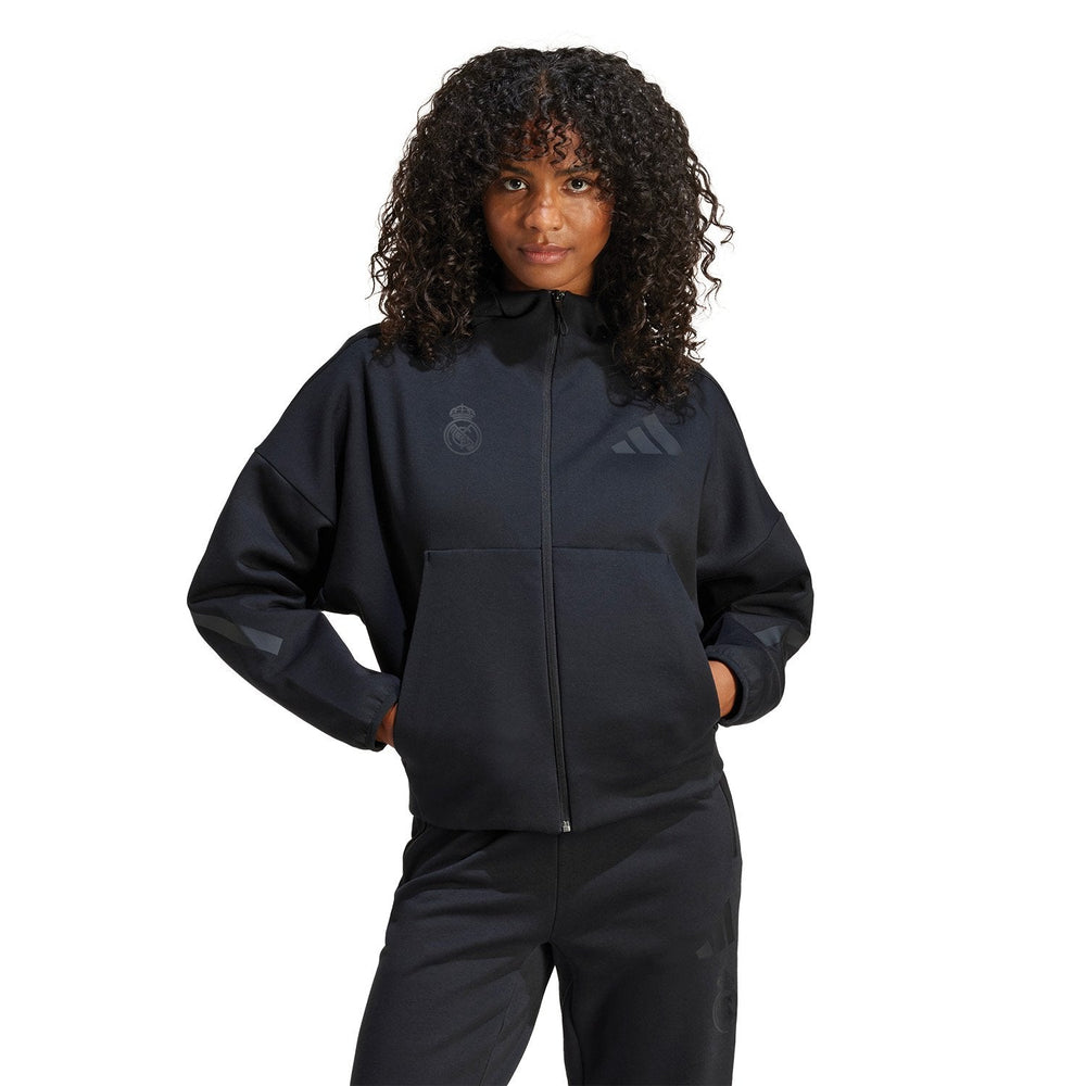 Womens adidas Real Urban Full Zip Hoodie Black