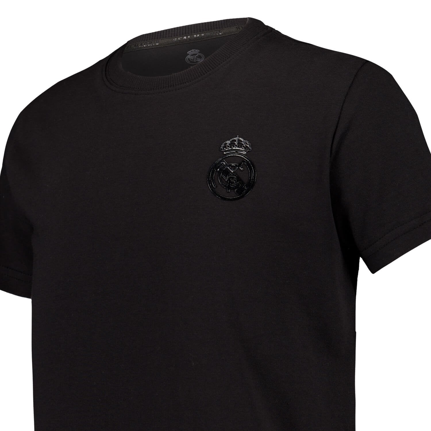 レアル・マドリード 黒 シャツ Lサイズ ユース ブラックアウト Tシャツ RMCFバックプリント ブラック Real