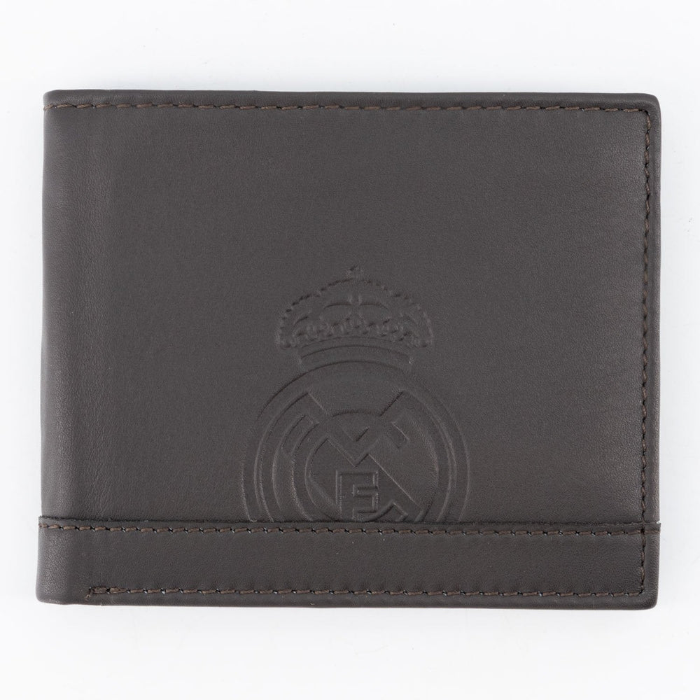 Dark Brown Leather Horizontal Wallet Real Madrid