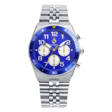 Men’s Silver Steel Watch Blue Dial