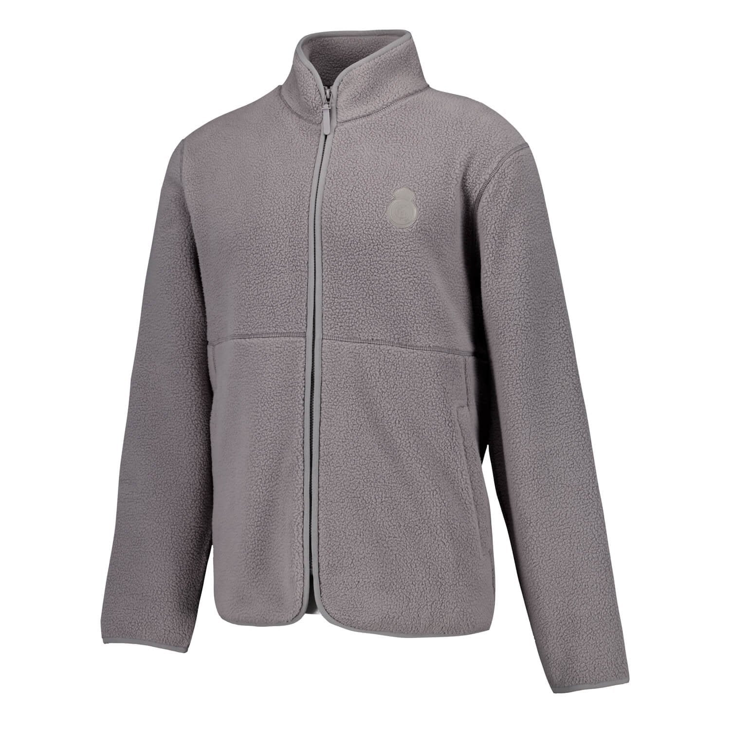 Mens Outerwear Sherpa Jacket Grey Real Madrid