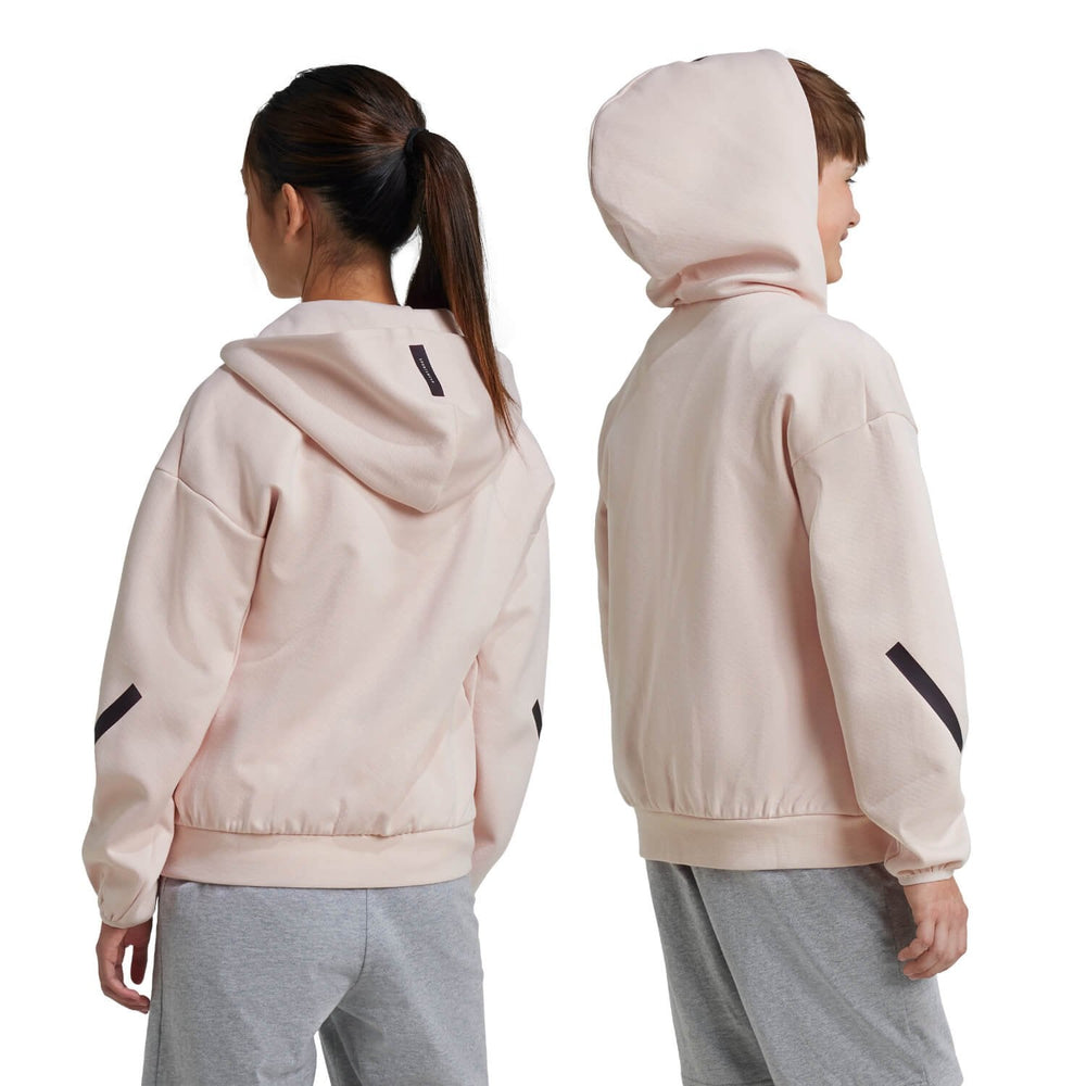 Kids adidas Real Urban Full Zip Hoodie Light Pink/ Black