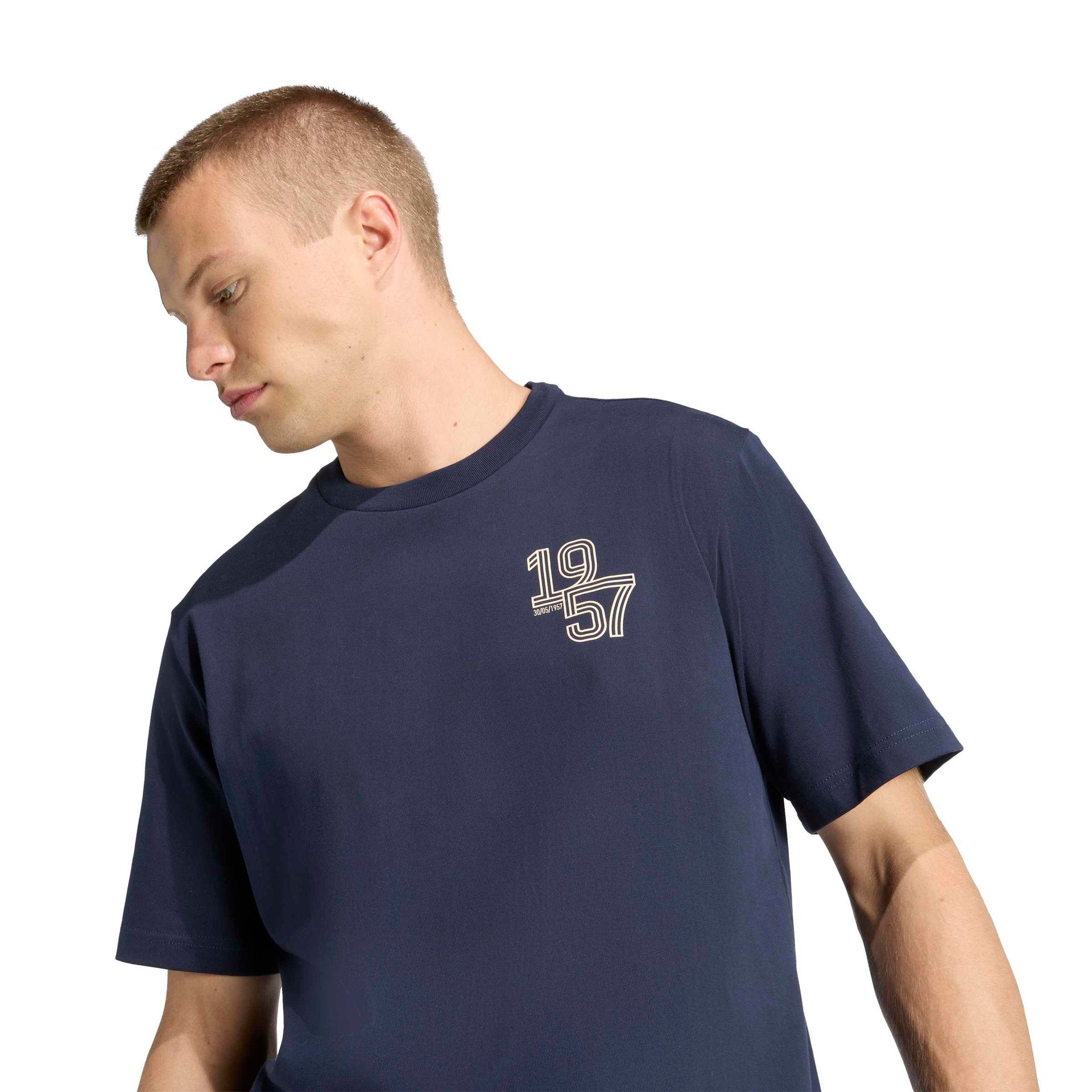 Mens adidas Heritage Pack T-Shirt Navy | 1957