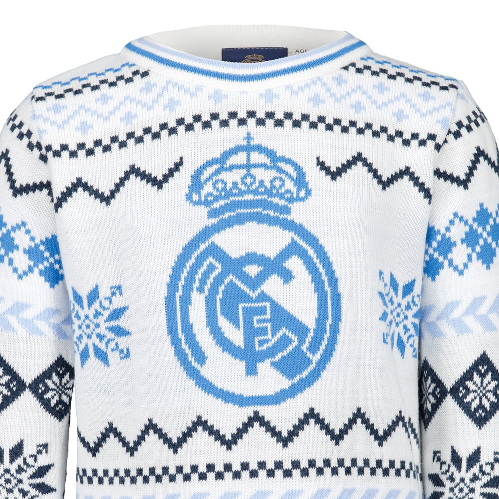 Kids Christmas Sweater Crest Ice White