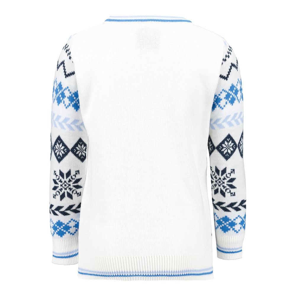Kids Christmas Sweater Crest Ice White