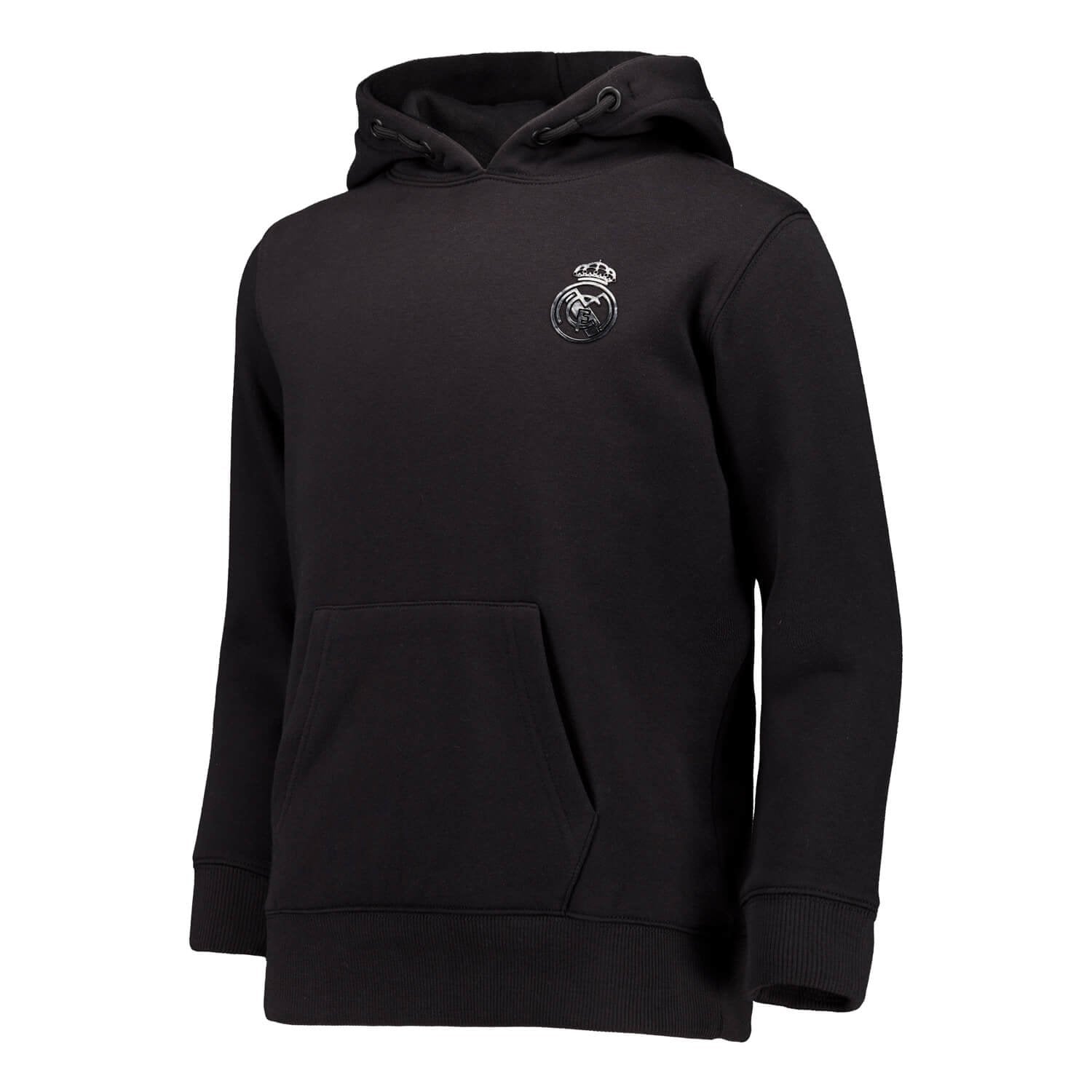 Kids Blackout Hoodie Backprint Black Real Madrid