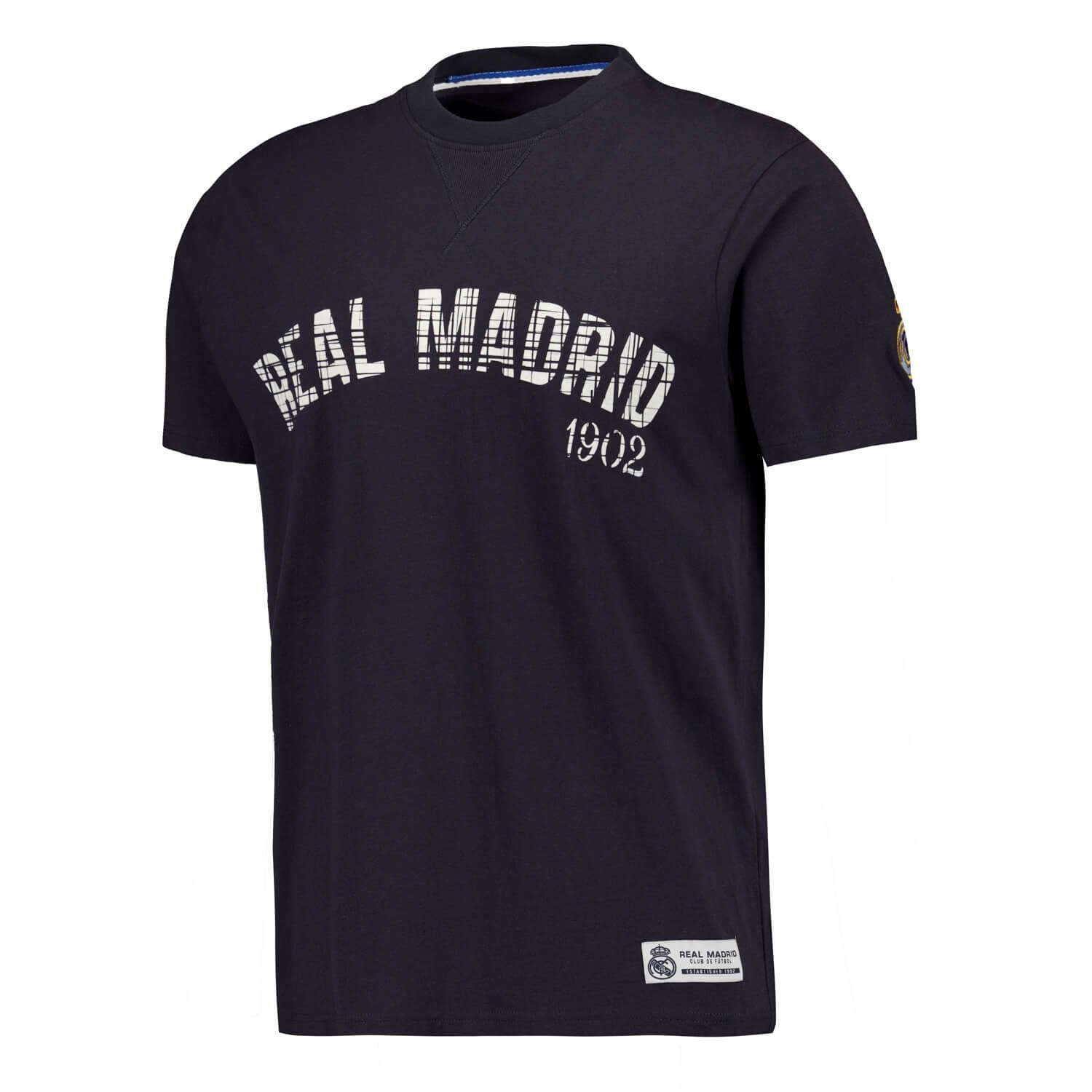 Mens Crack Printed Baseball T-Shirt Navy Real Madrid