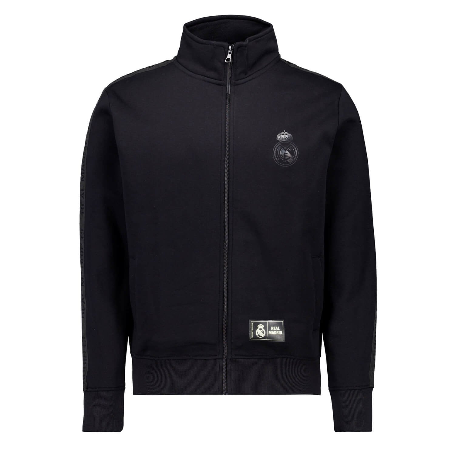 Mens Blackout Track Top Tape Black Real Madrid