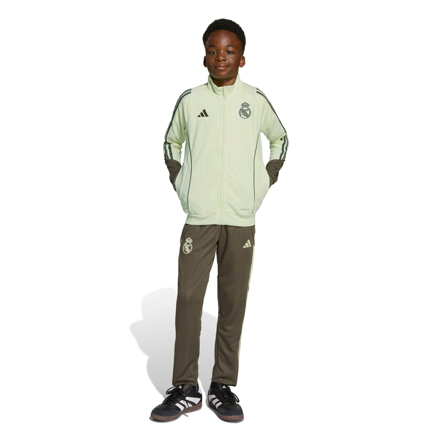 Kids adidas Training Tracksuit 25/26 Lime Green/ Dark Olive