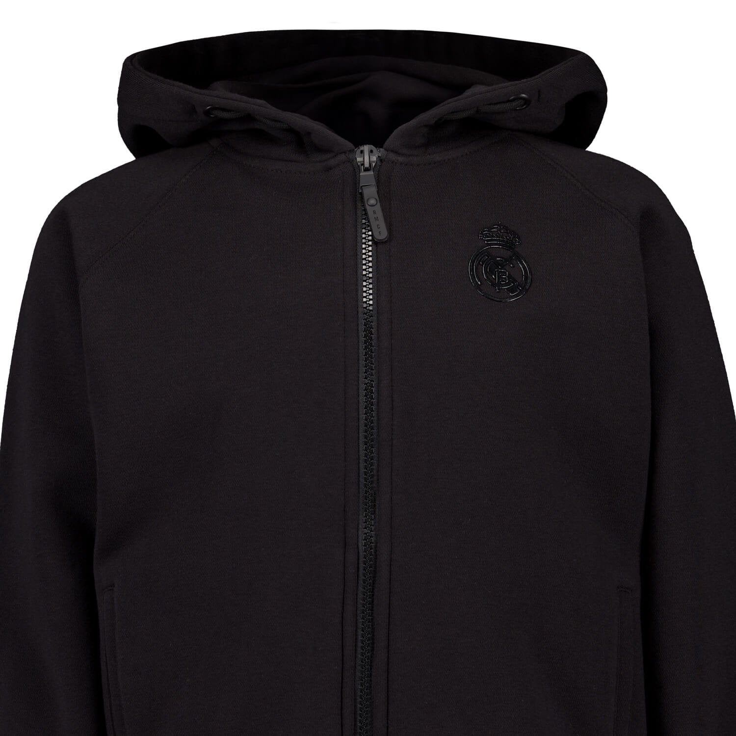 Kids Blackout Hoodie Globe Backprint Black Real Madrid