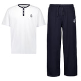 Conjunto de pijama branco Real Madrid White Dreams T-Shirt e calças de lã Azul Marinho