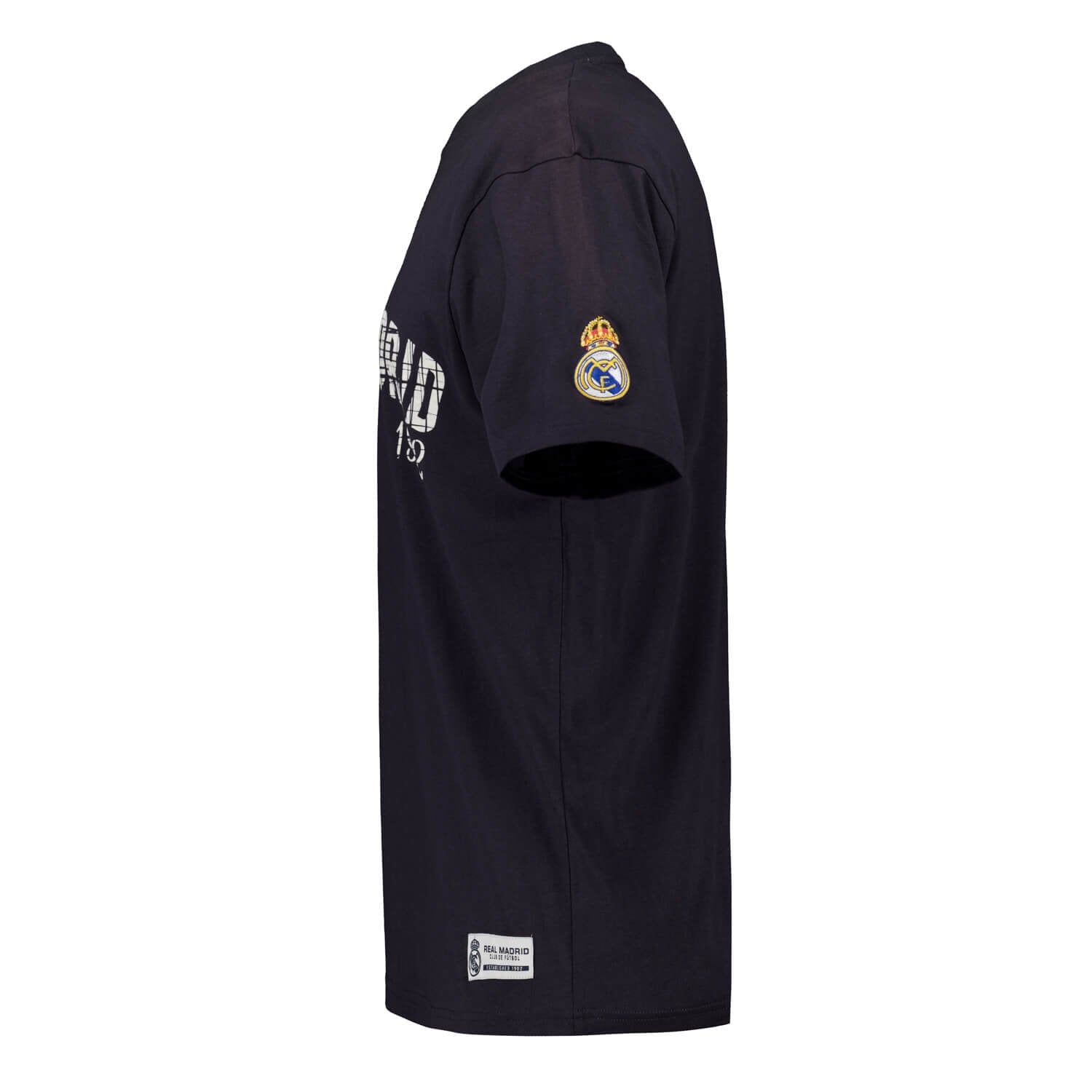 Mens Crack Printed Baseball T-Shirt Navy Real Madrid