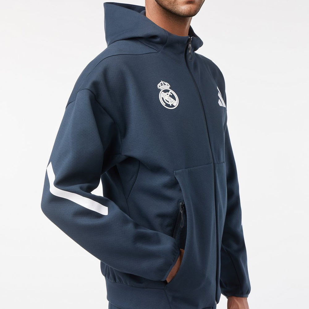Mens Adidas Real Urban Full Zip Hoodie Navy