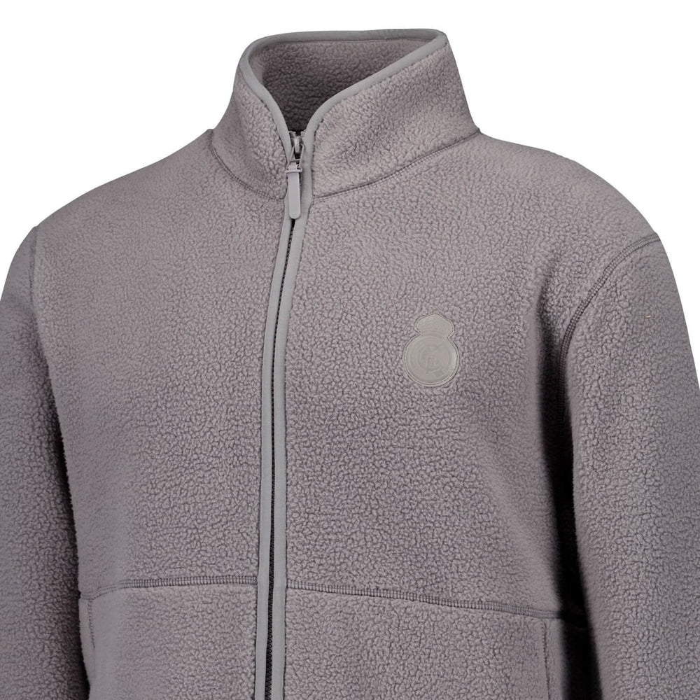 Mens Outerwear Sherpa Jacket Grey Real Madrid