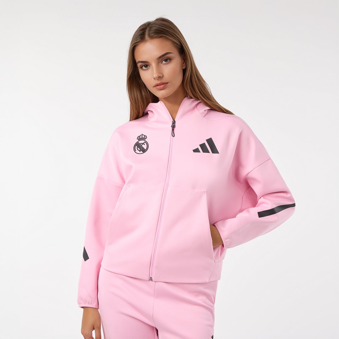 レディース adidas レアルアーバン フルジップフーディ ピンク
