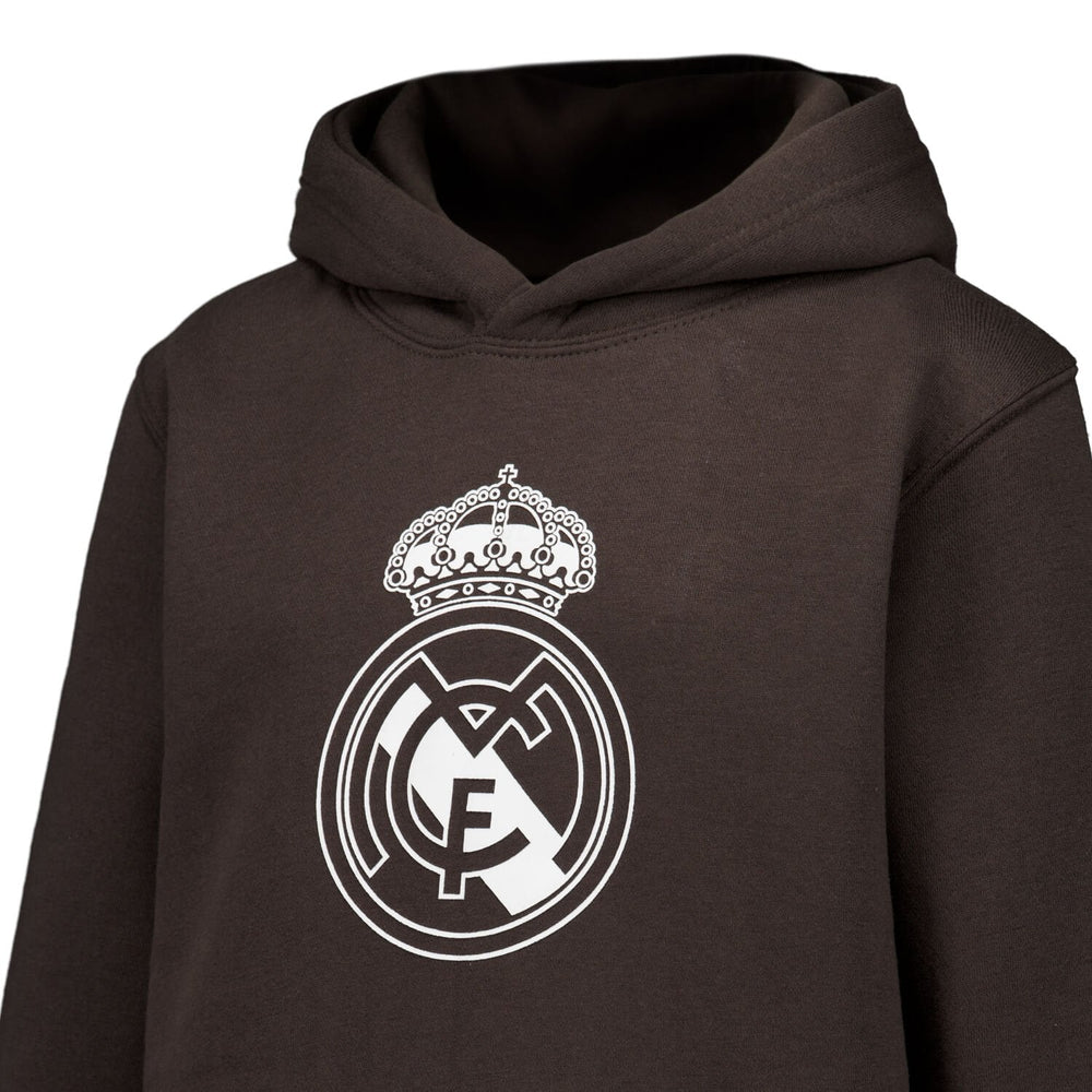 Kids Color Crest Hoodie Washed Black Real Madrid