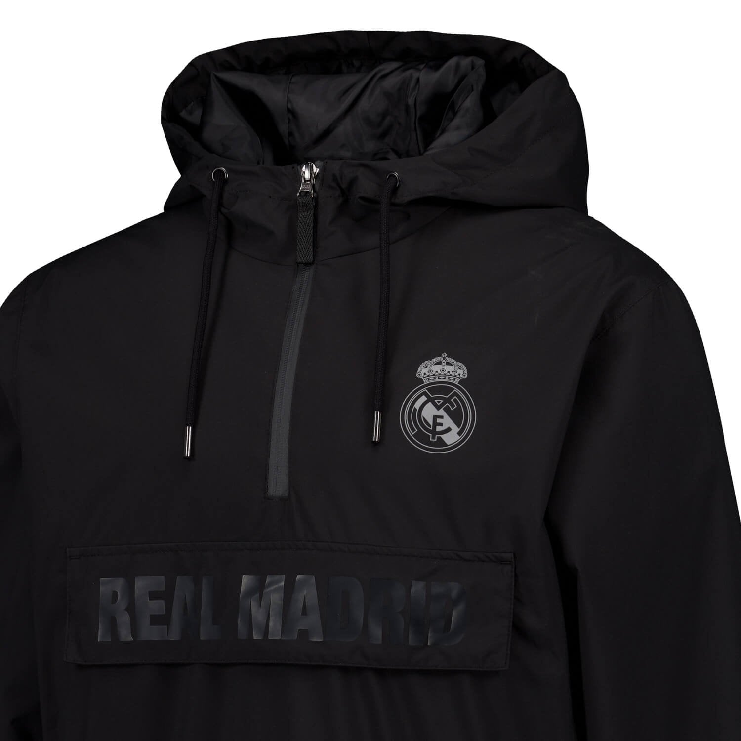 Mens Outerwear Hooded Lightweight Anorak Black Real Madrid