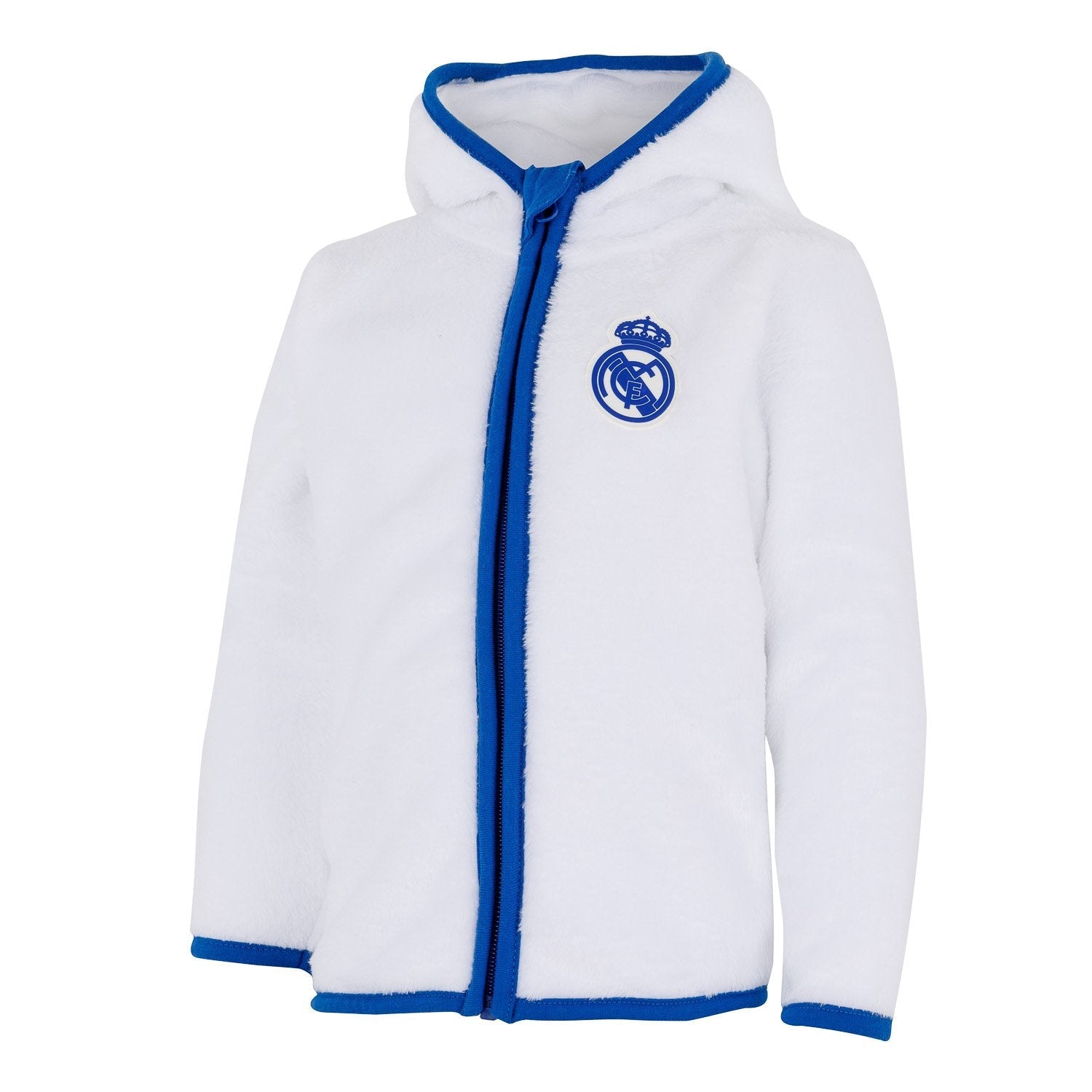 Infant Teddy Zip Hood White/Blue