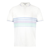 Real Madrid Herren Poloshirt mit mehrfarbigen Streifen Weiß