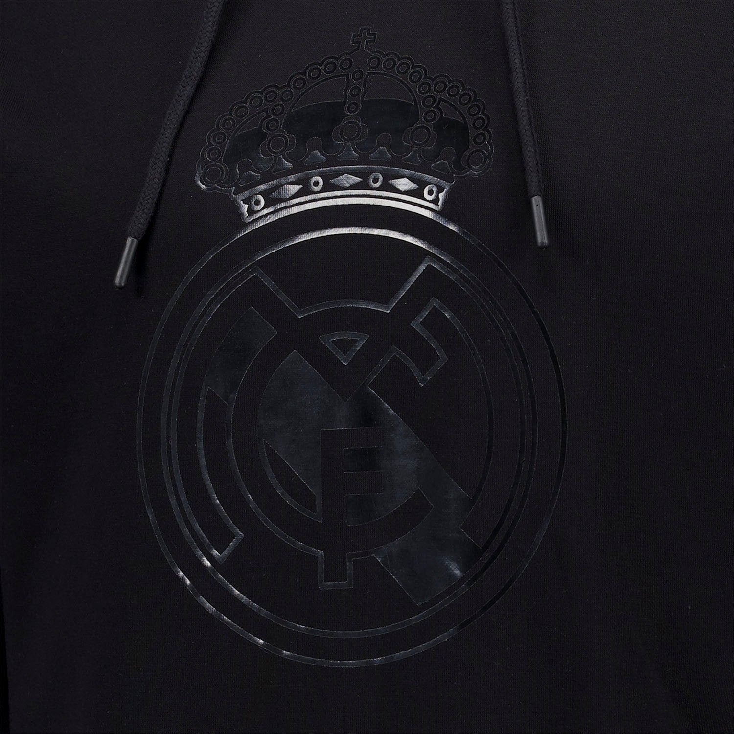 Mens Blackout Hoodie Crest Black Real Madrid
