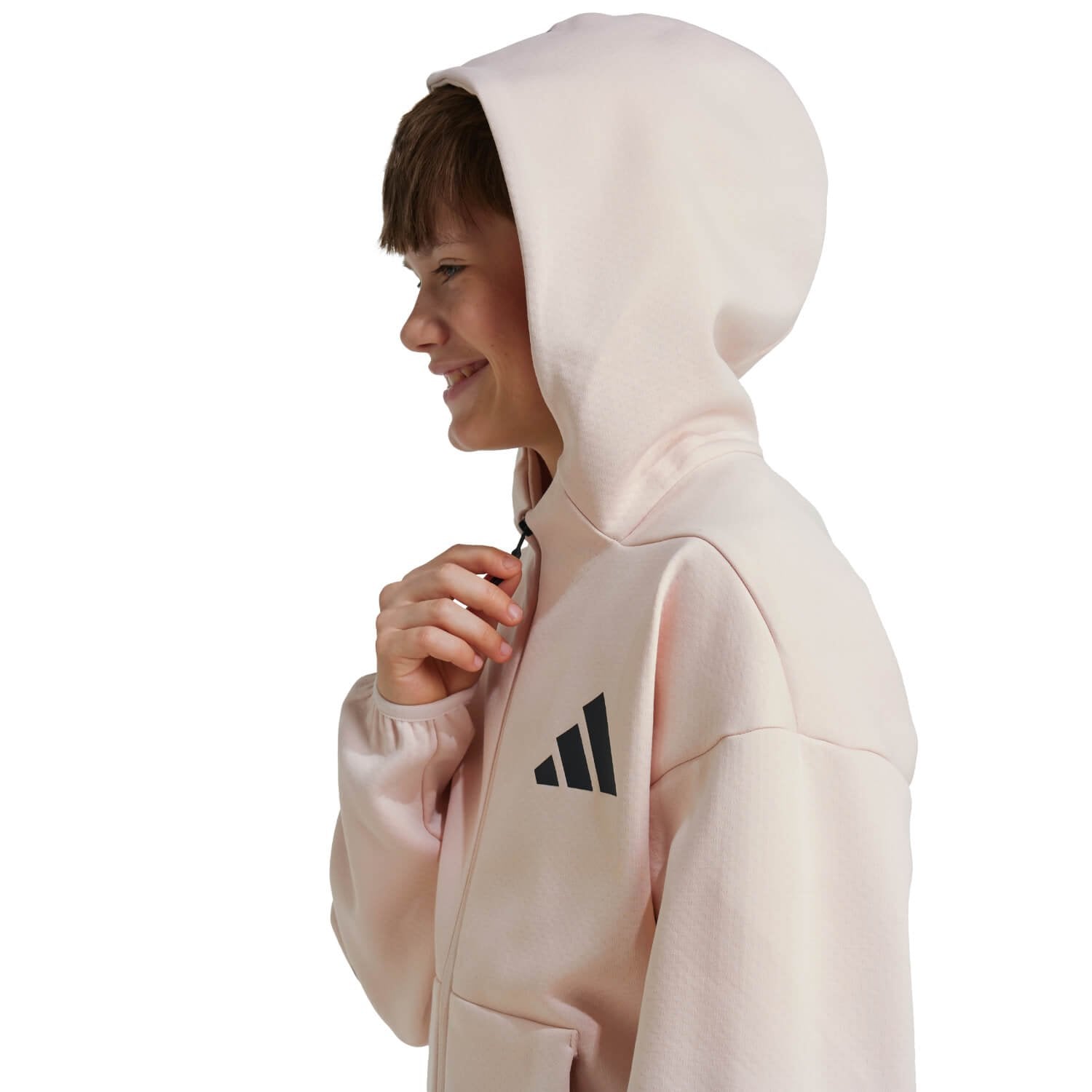 Kids adidas Real Urban Full Zip Hoodie Light Pink/ Black
