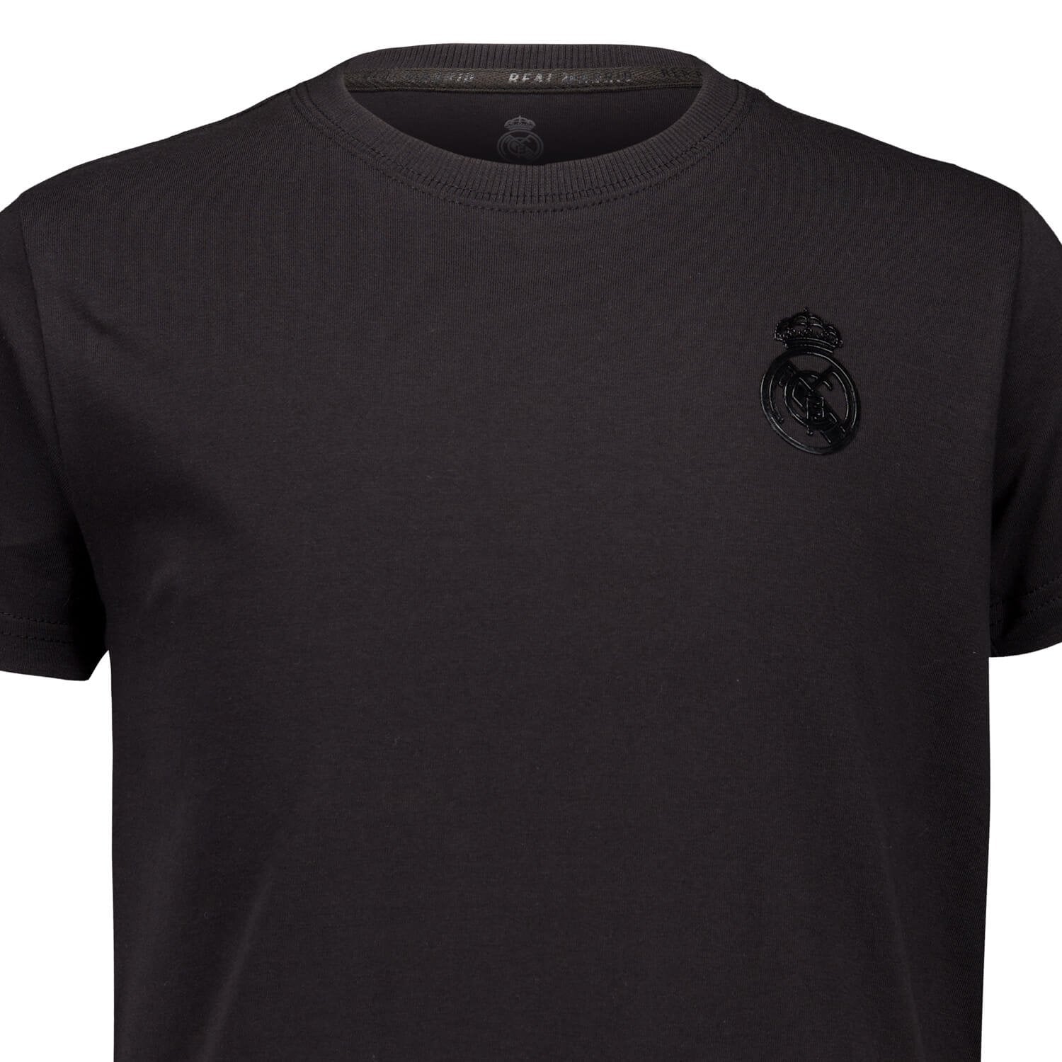 Kids Blackout T-Shirt Globe Backprint Black Real Madrid