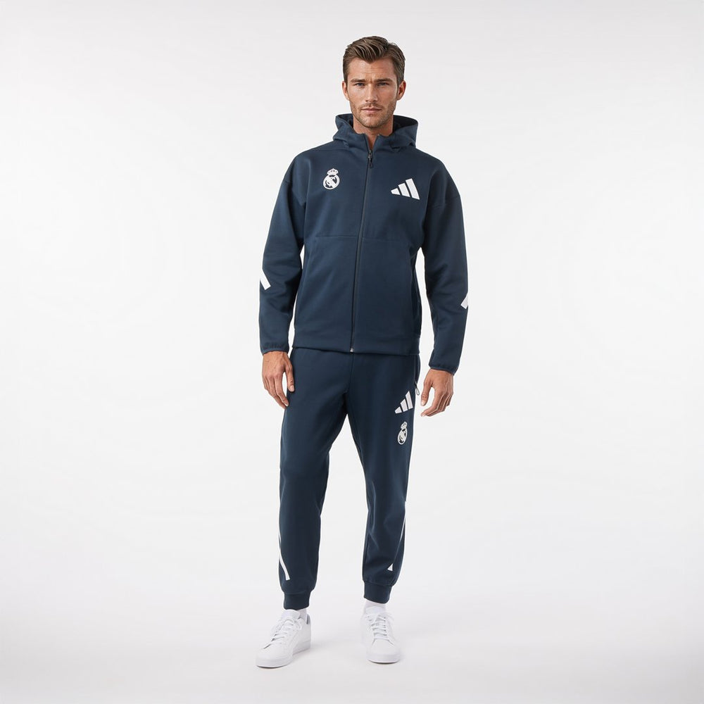 Mens Adidas Real Urban Full Zip Hoodie Navy