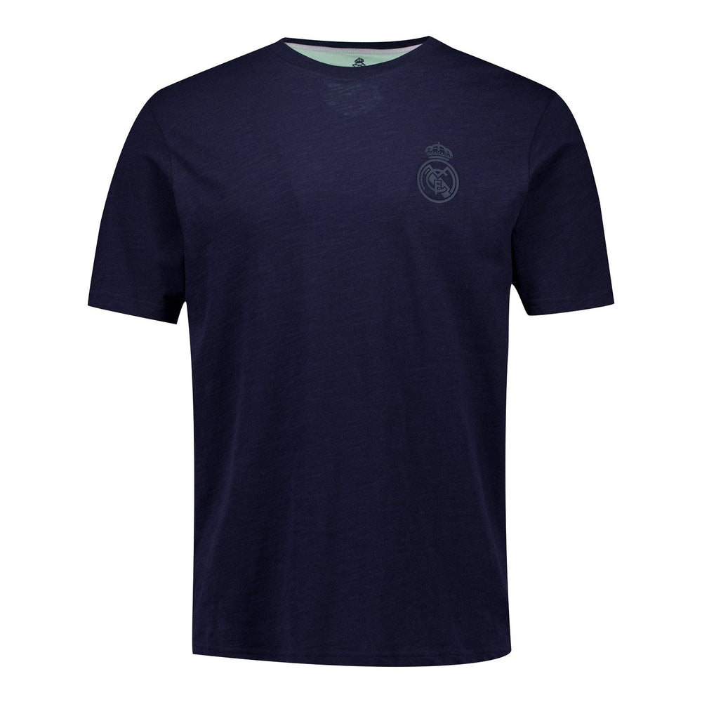Mens Pastel Cotton Slub T-Shirt Navy Real Madrid