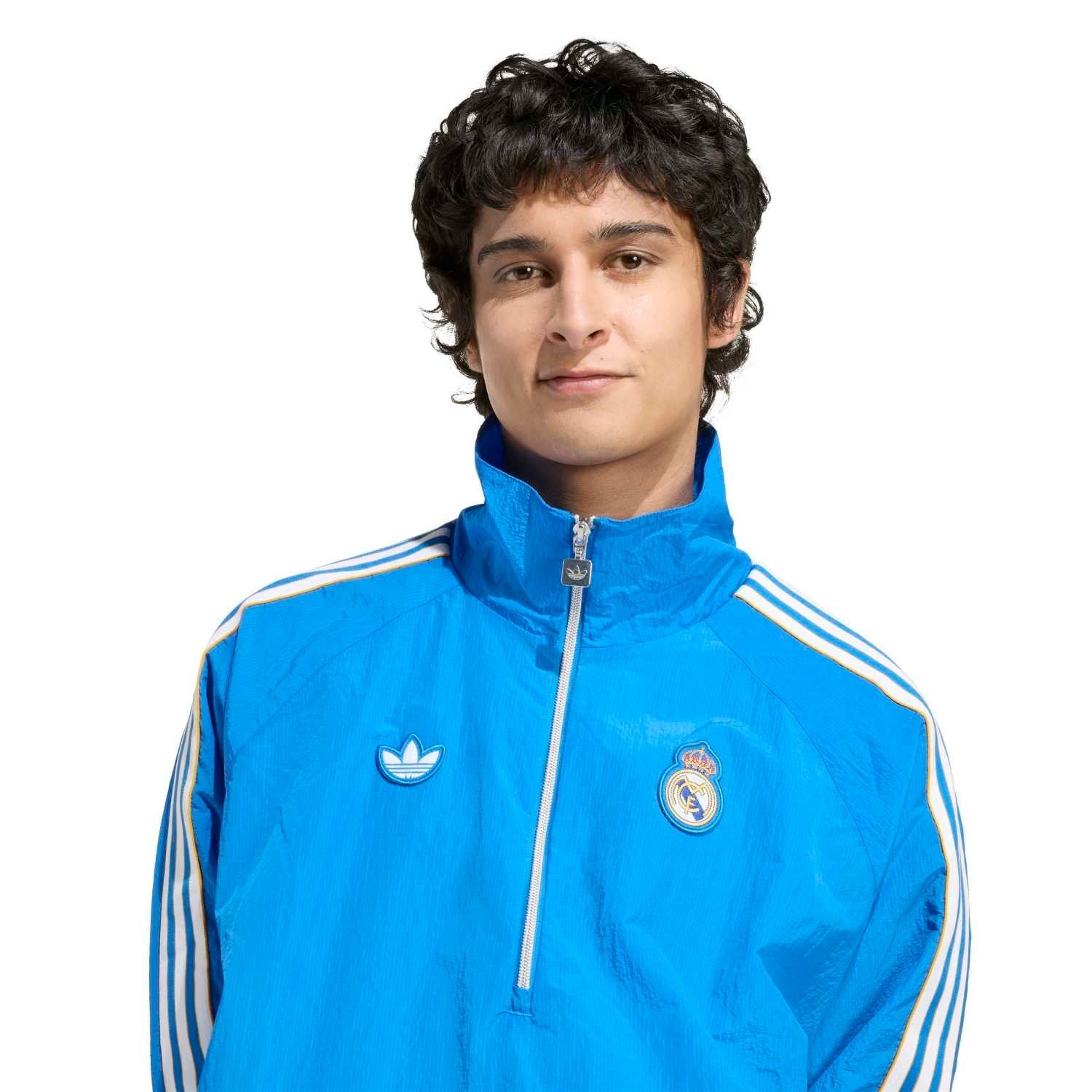 Mens adidas Originals Terrace Icons Half Zip Jacket 25/26 Blue
