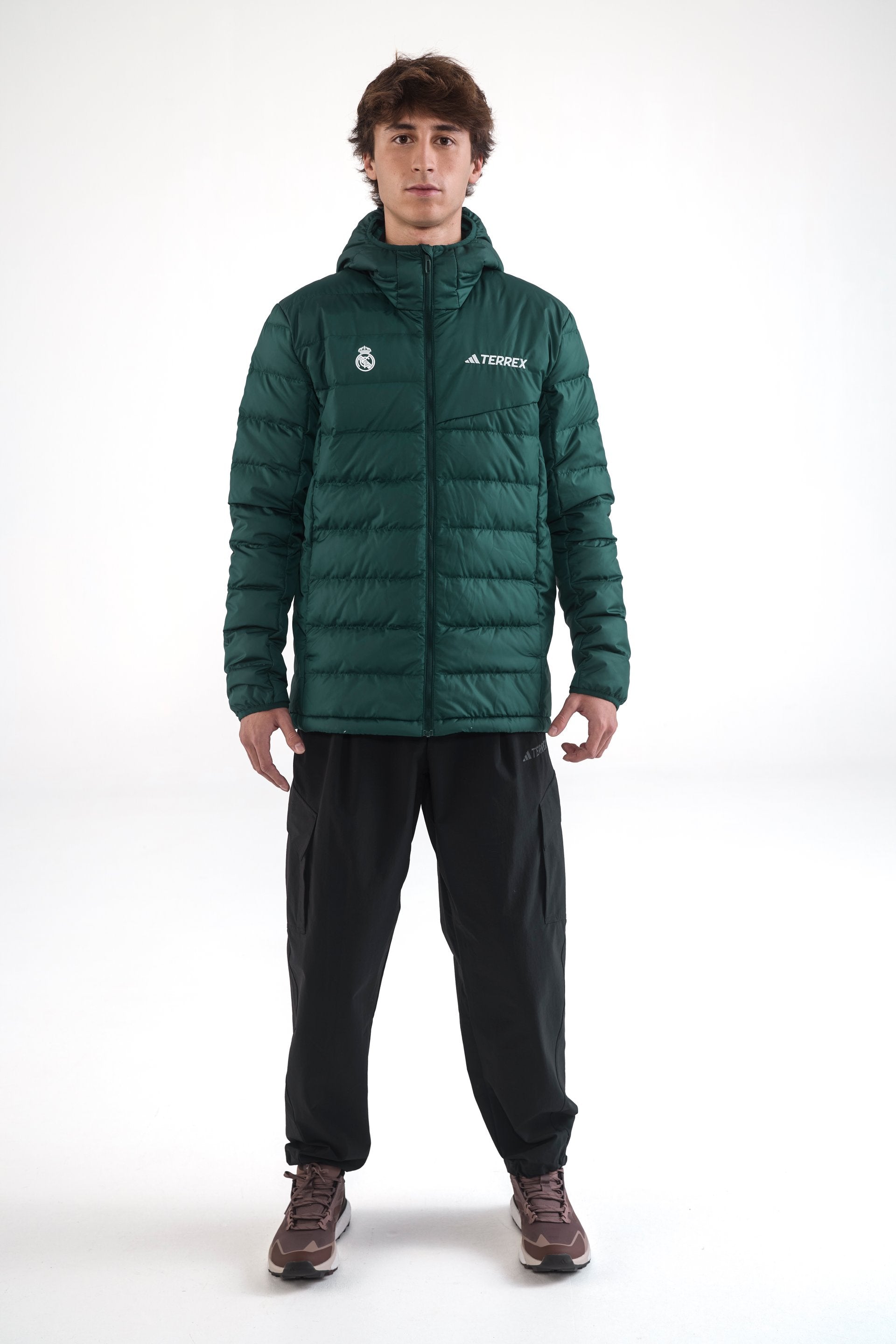 Mens adidas Terrex CLIMAWARM Rain Down Jacket Green