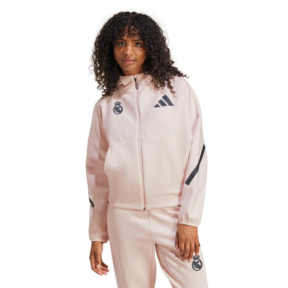 Womens adidas Real Urban Full Zip Hoodie Light Pink