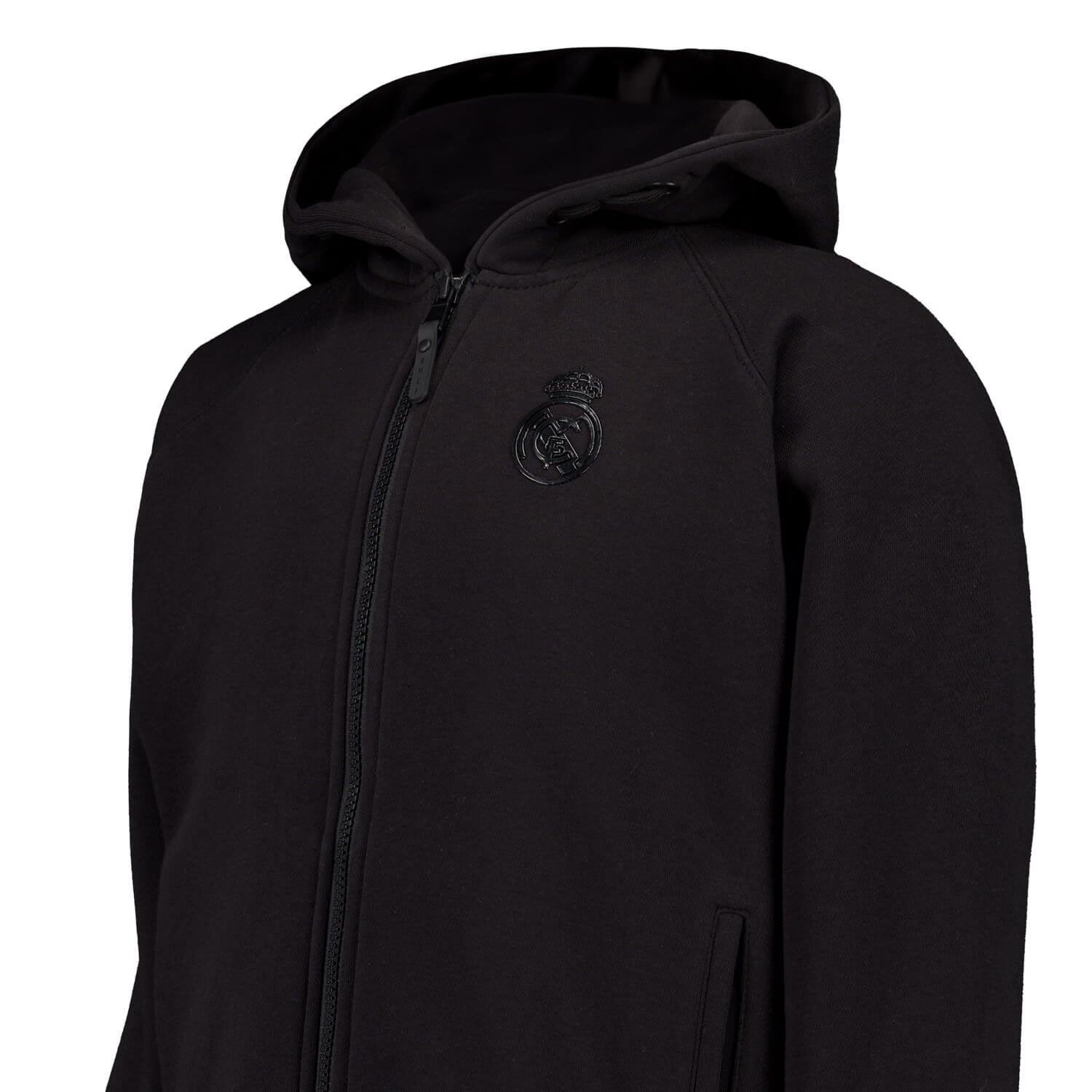 Kids Blackout Hoodie Globe Backprint Black Real Madrid