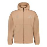 Adidas Real Urban 男士 全拉链 帽衫 米色