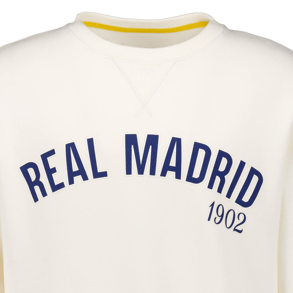 Mens Baseball Crewneck Sweatshirt Off White Real Madrid