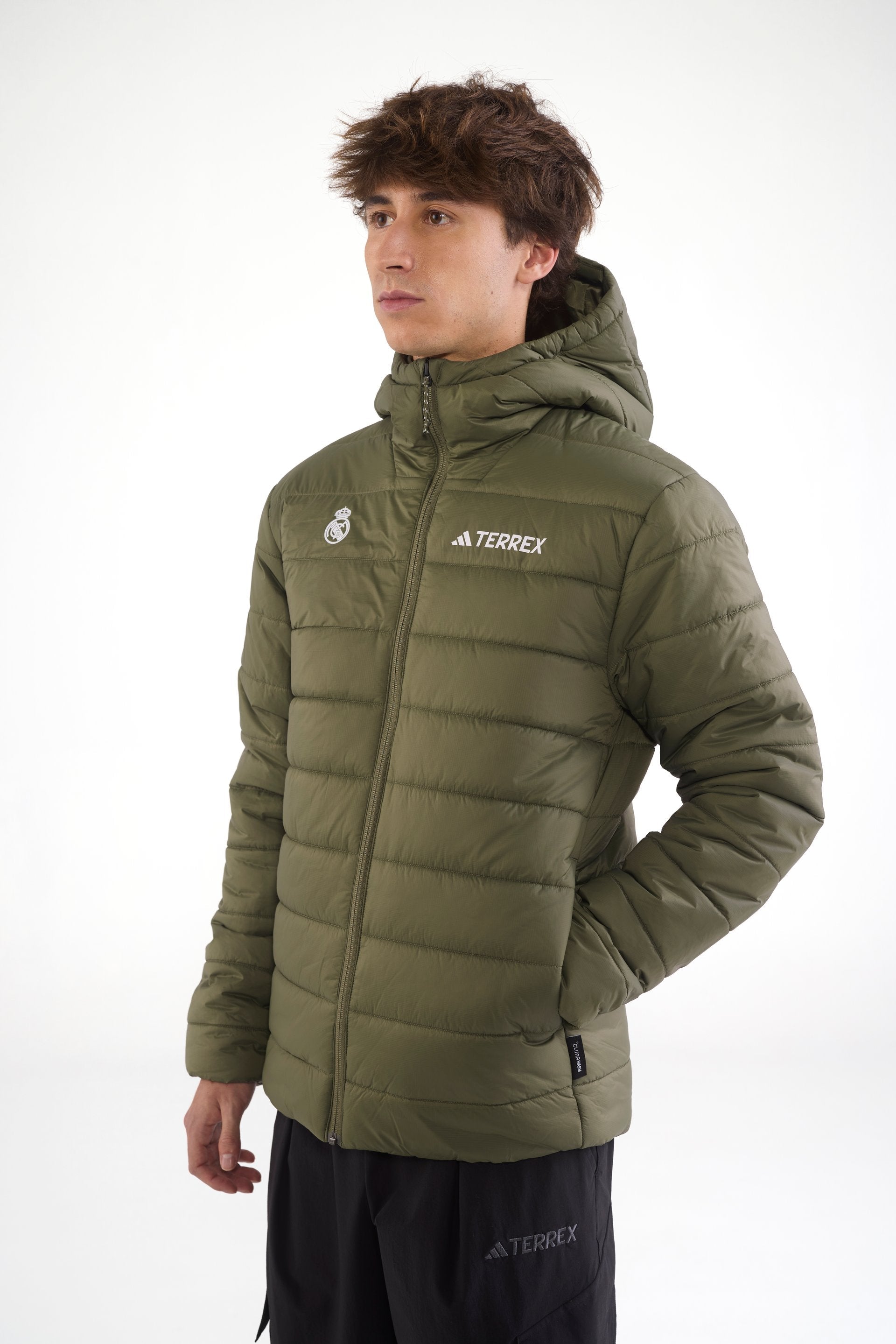 Mens adidas Terrex CLIMAWARM Insulated Rain Jacket Green