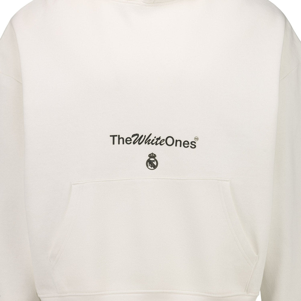 Mens The White Ones Text Hoodie White