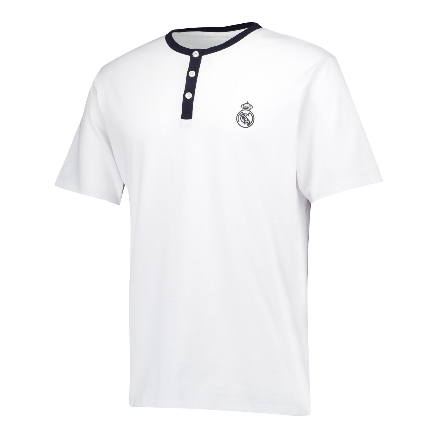 Mens Real Madrid White Dreams Pijama Set T-Shirt & Fleece Trousers Navy