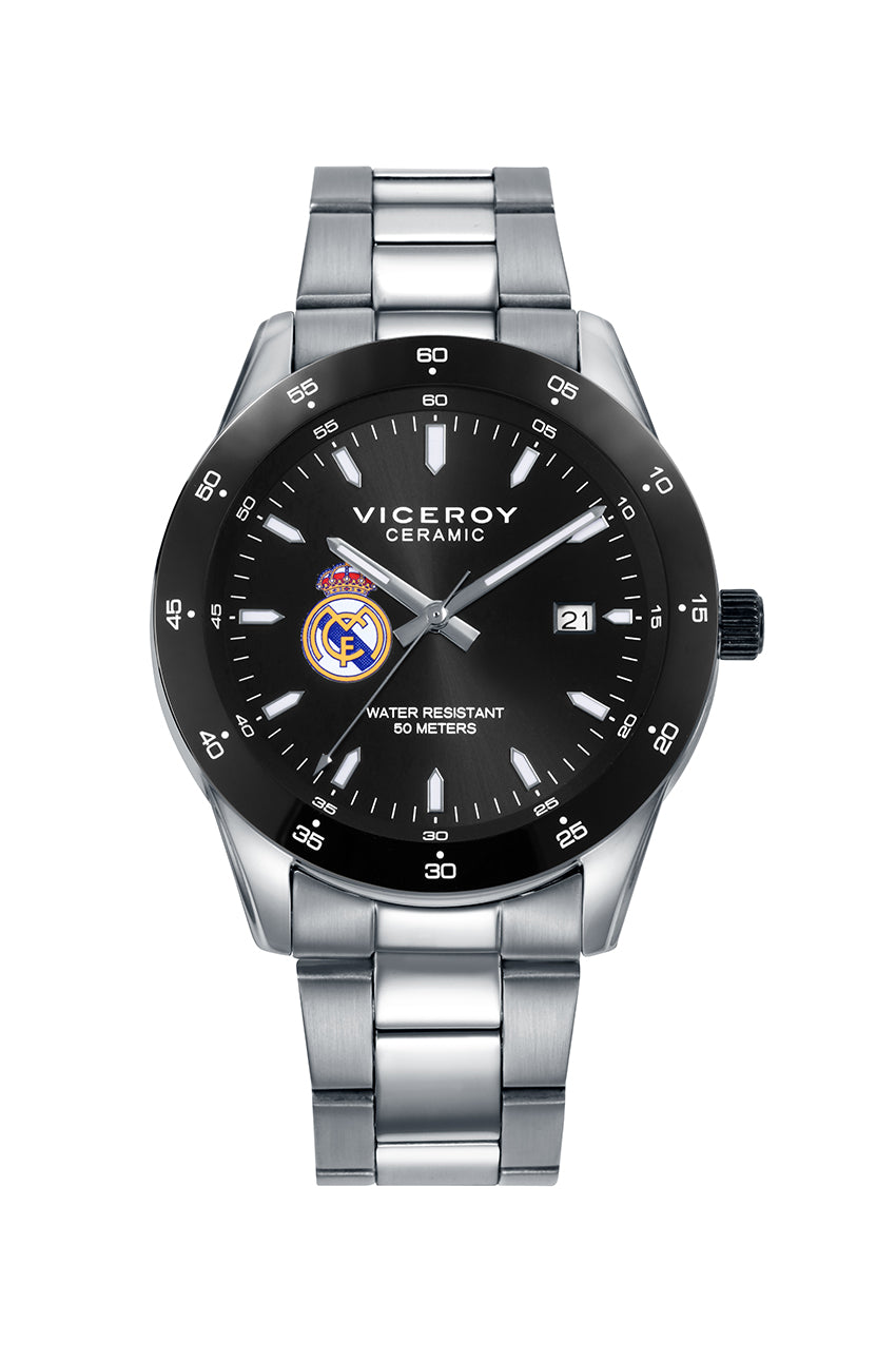 남성용 실버 스틸 세라믹 팔찌 시계