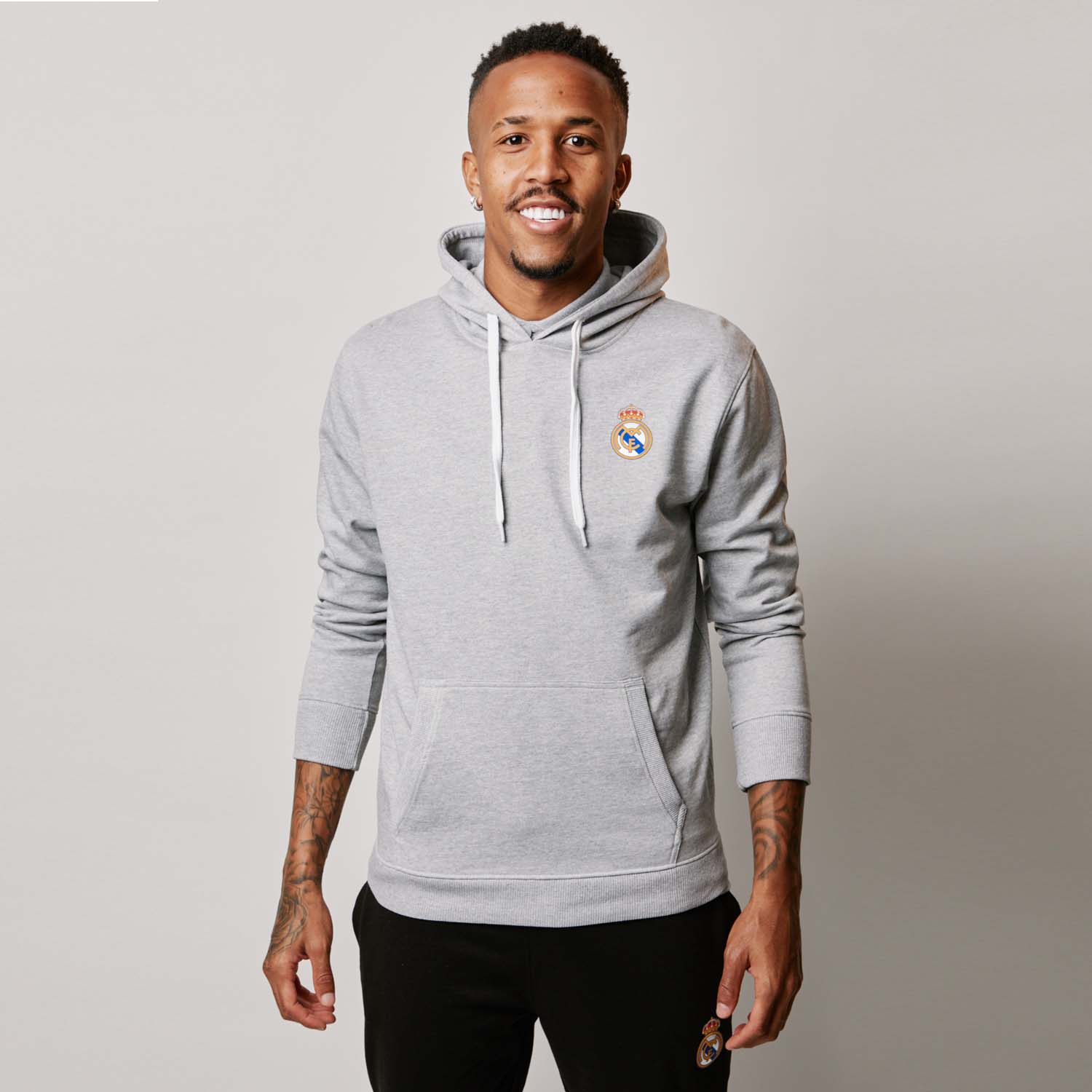 Mens Essentials Color Crest Hoody Light Grey
